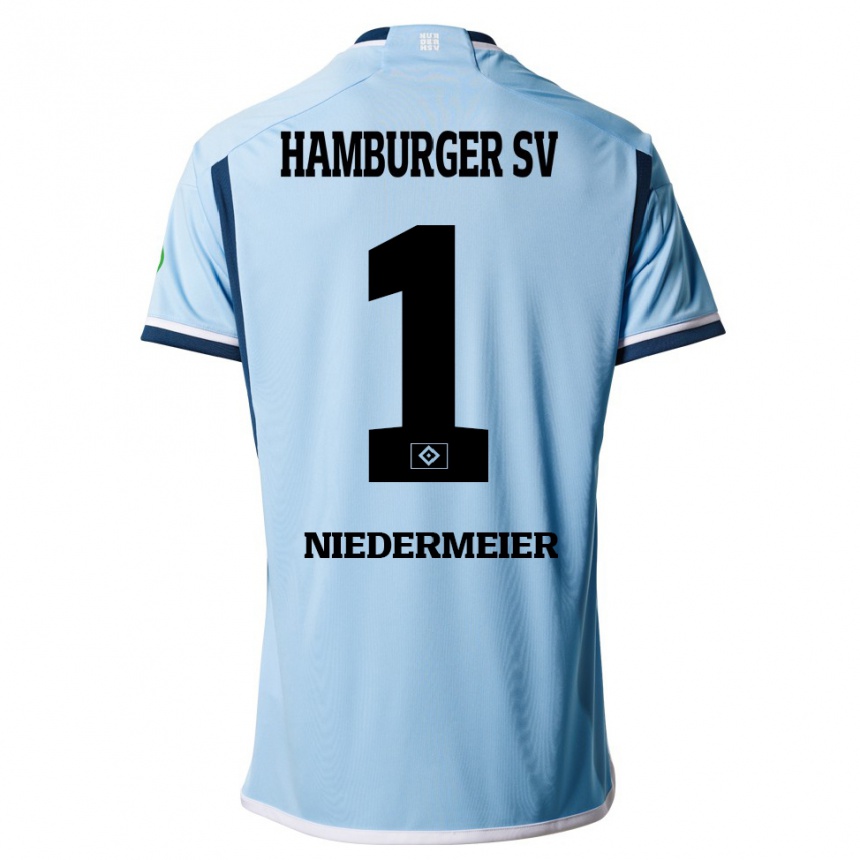 Kids Football Philipp Niedermeier #1 Blue Away Jersey 2023/24 T-Shirt