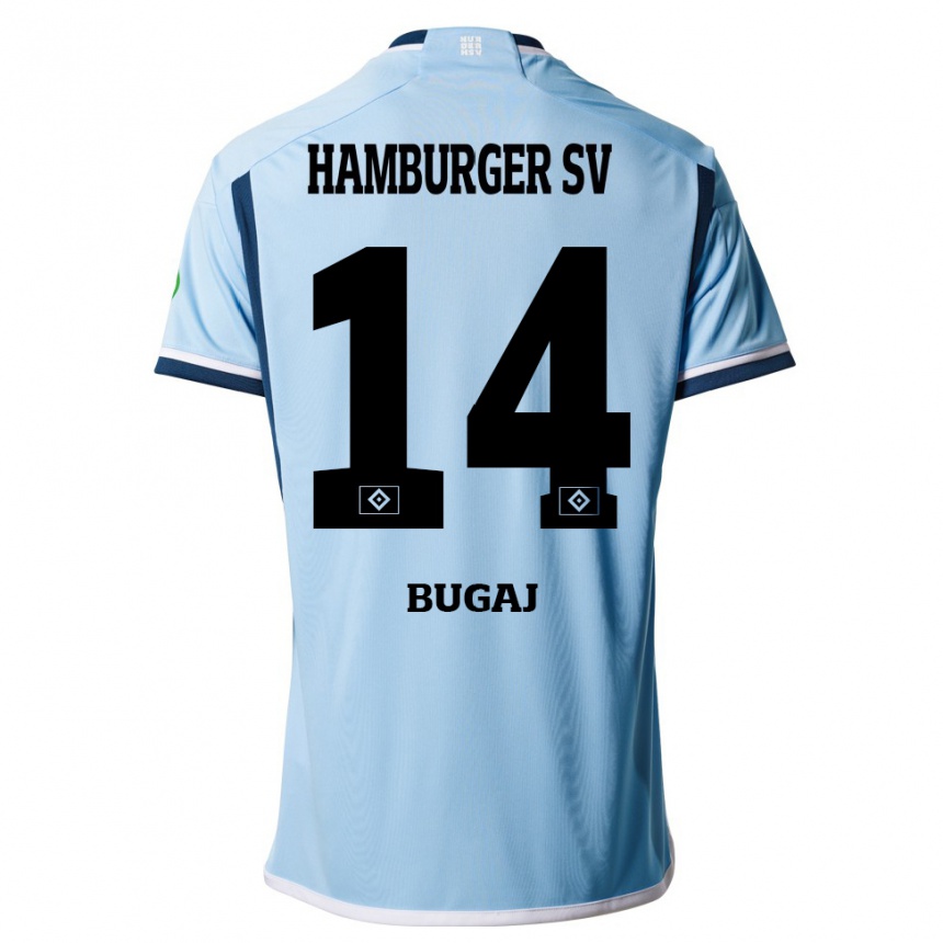 Kids Football Jan-Luca Bugaj #14 Blue Away Jersey 2023/24 T-Shirt