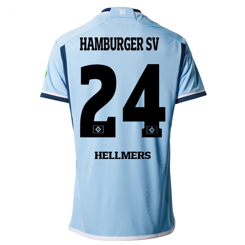 Kids Football Maximilian Hellmers #24 Blue Away Jersey 2023/24 T-Shirt