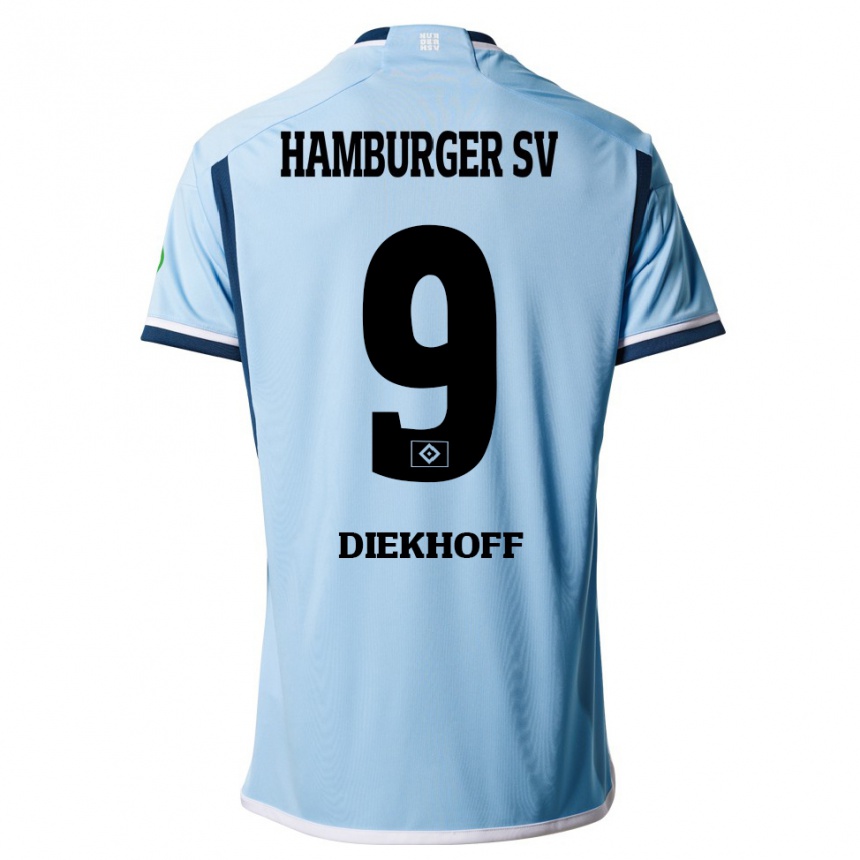 Kids Football Henrike Diekhoff #9 Blue Away Jersey 2023/24 T-Shirt