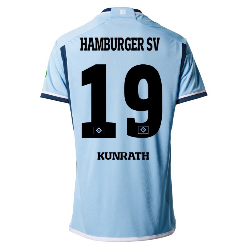 Kids Football Lina Kunrath #19 Blue Away Jersey 2023/24 T-Shirt