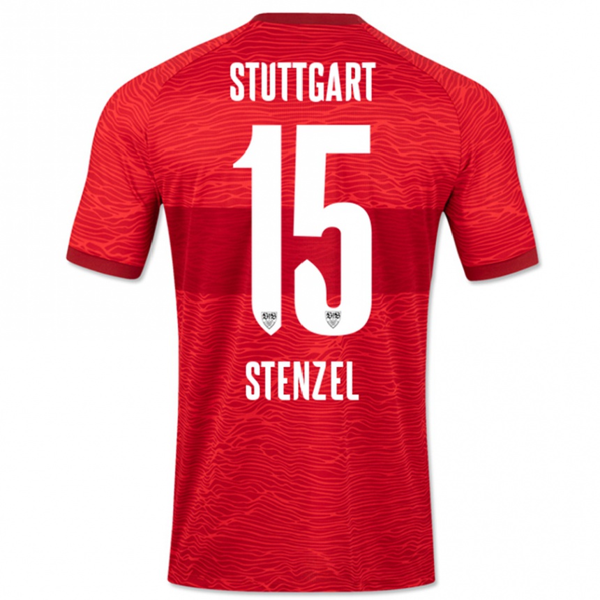 Kids Football Pascal Stenzel #15 Red Away Jersey 2023/24 T-Shirt