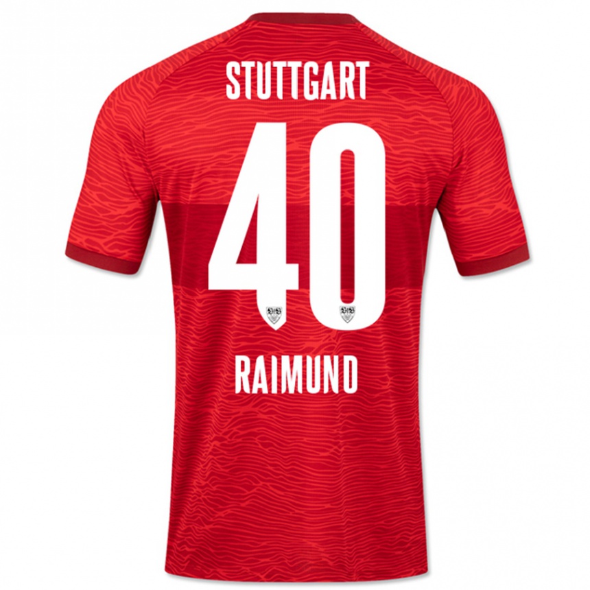 Kids Football Luca Raimund #40 Red Away Jersey 2023/24 T-Shirt