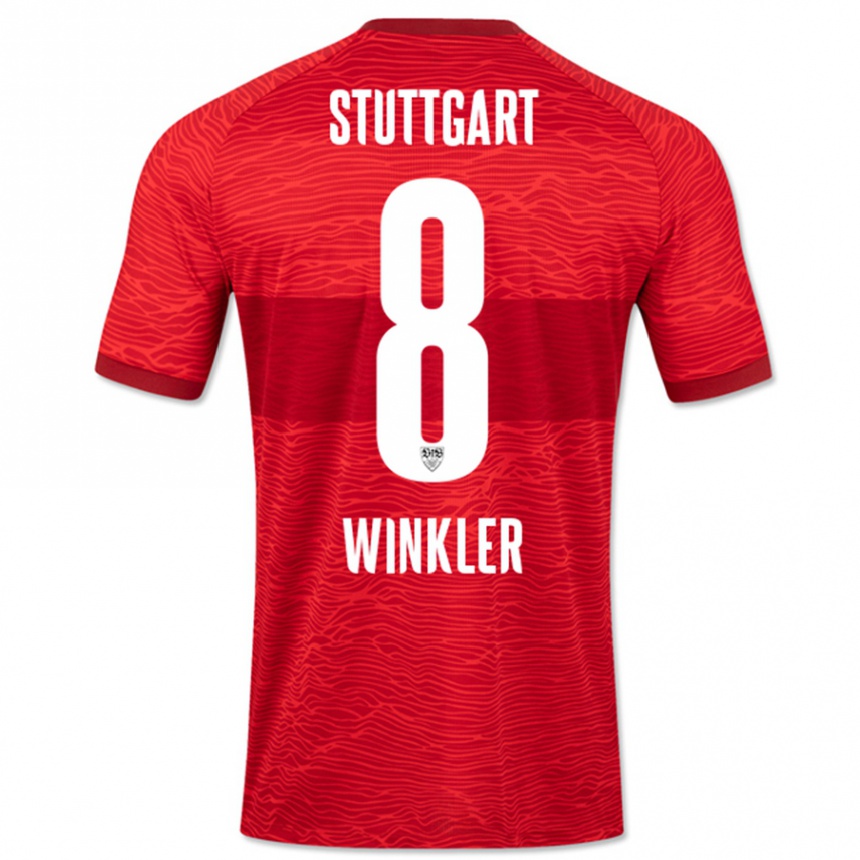 Kids Football Nathan Winkler #8 Red Away Jersey 2023/24 T-Shirt
