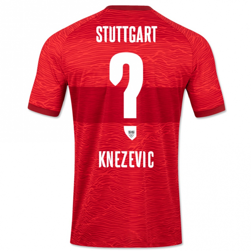 Kids Football Ivan Knezevic #0 Red Away Jersey 2023/24 T-Shirt