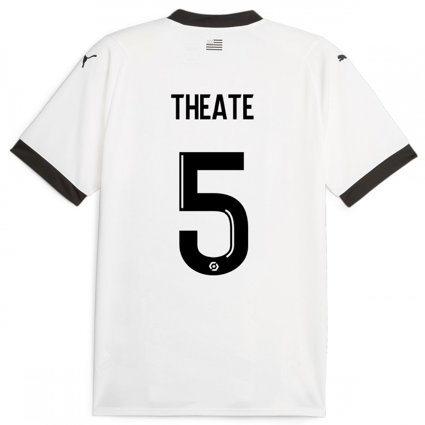 Kids Football Arthur Theate #5 White Away Jersey 2023/24 T-Shirt