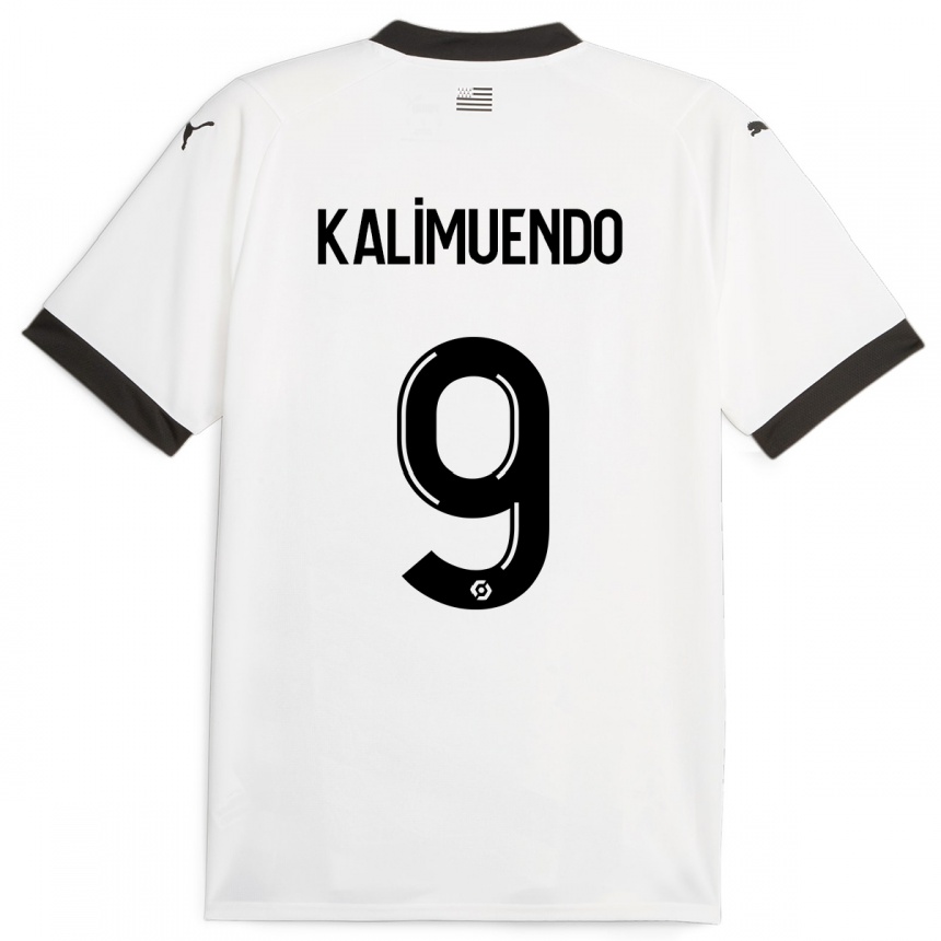 Kids Football Arnaud Kalimuendo #9 White Away Jersey 2023/24 T-Shirt