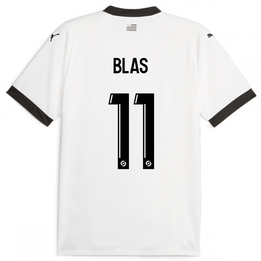 Kids Football Ludovic Blas #11 White Away Jersey 2023/24 T-Shirt