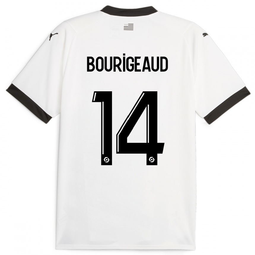 Kids Football Benjamin Bourigeaud #14 White Away Jersey 2023/24 T-Shirt