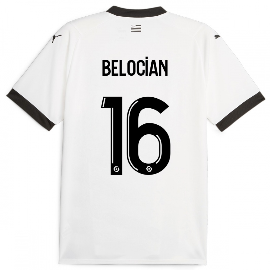 Kids Football Jeanuël Belocian #16 White Away Jersey 2023/24 T-Shirt