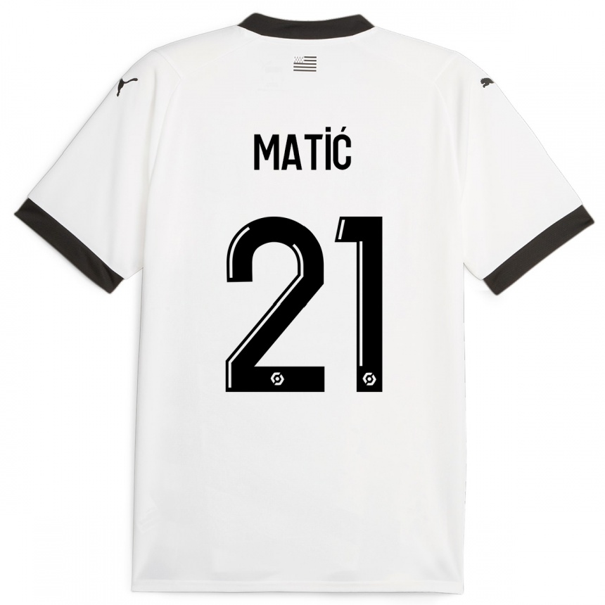 Kids Football Nemanja Matic #21 White Away Jersey 2023/24 T-Shirt