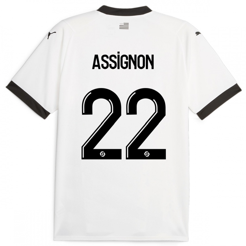 Kids Football Lorenz Assignon #22 White Away Jersey 2023/24 T-Shirt