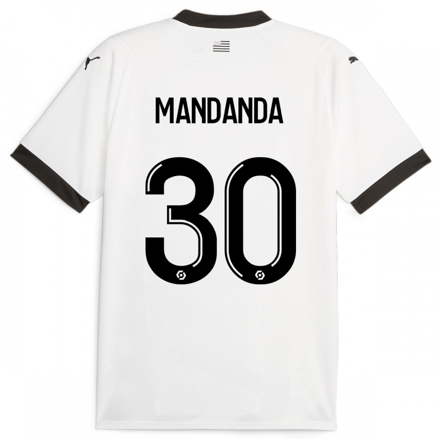 Kids Football Steve Mandanda #30 White Away Jersey 2023/24 T-Shirt