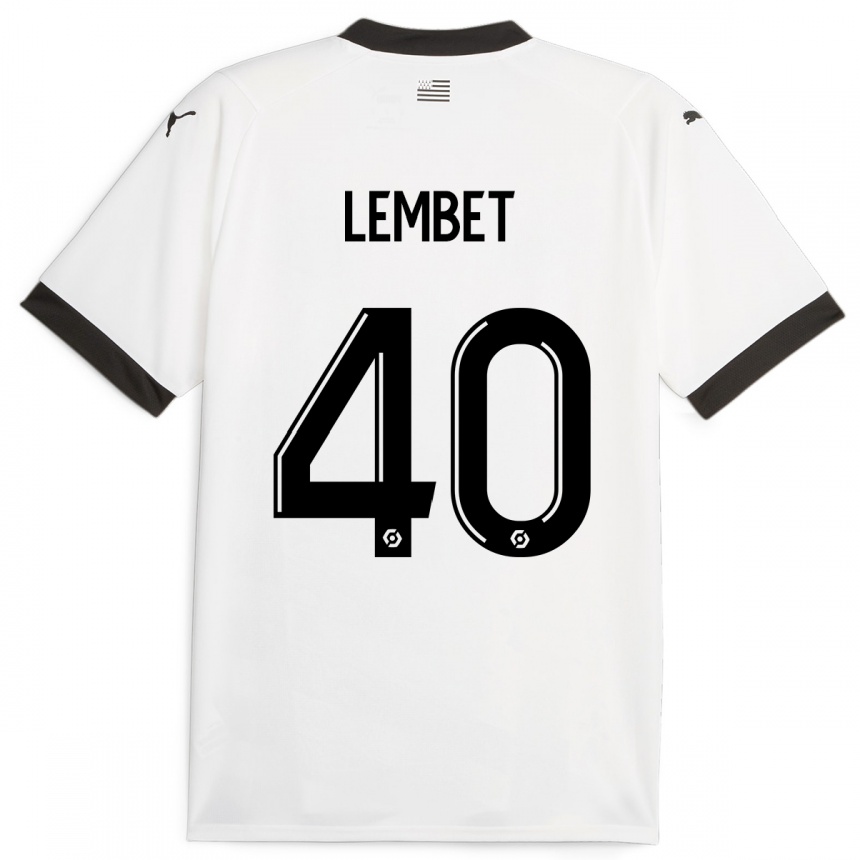 Kids Football Geoffrey Lembet #40 White Away Jersey 2023/24 T-Shirt