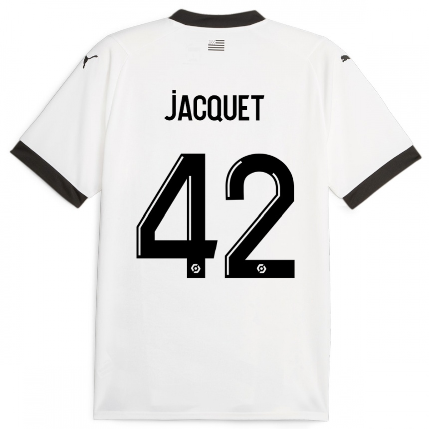 Kids Football Jérémy Jacquet #42 White Away Jersey 2023/24 T-Shirt