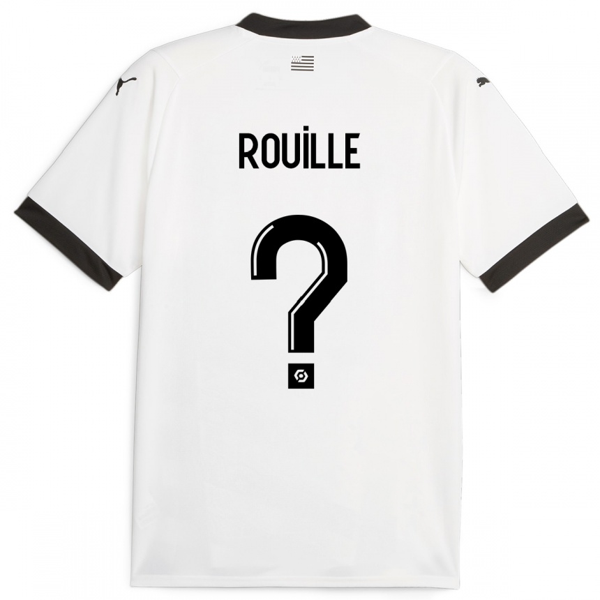 Kids Football Léo Rouillé #0 White Away Jersey 2023/24 T-Shirt