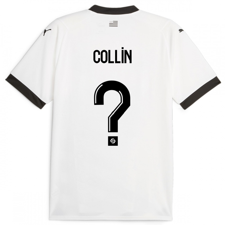 Kids Football Théo Collin #0 White Away Jersey 2023/24 T-Shirt