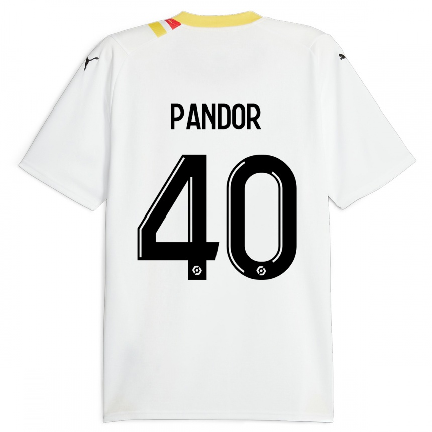 Kids Football Yannick Pandor #40 Black Away Jersey 2023/24 T-Shirt