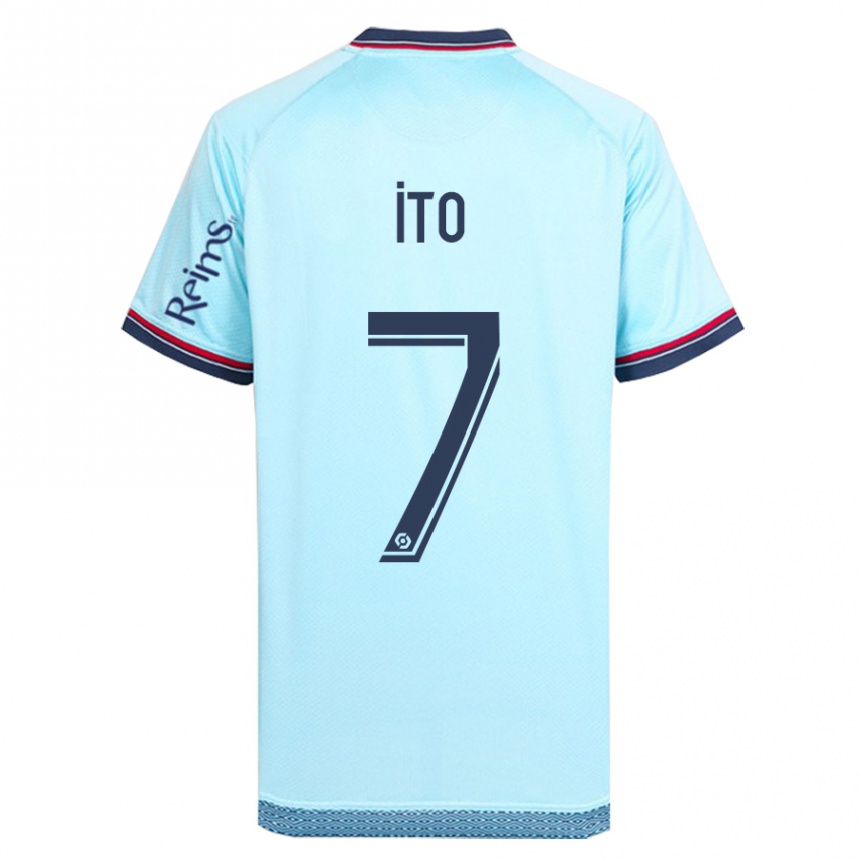 Kids Football Junya Ito #7 Sky Blue Away Jersey 2023/24 T-Shirt