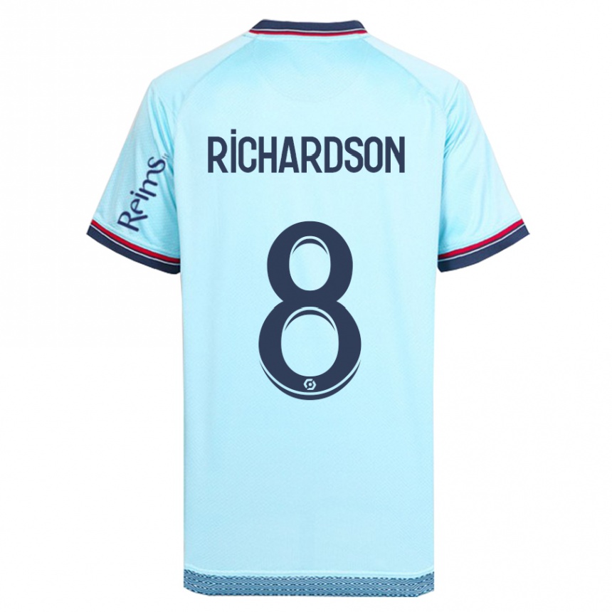 Kids Football Amir Richardson #8 Sky Blue Away Jersey 2023/24 T-Shirt