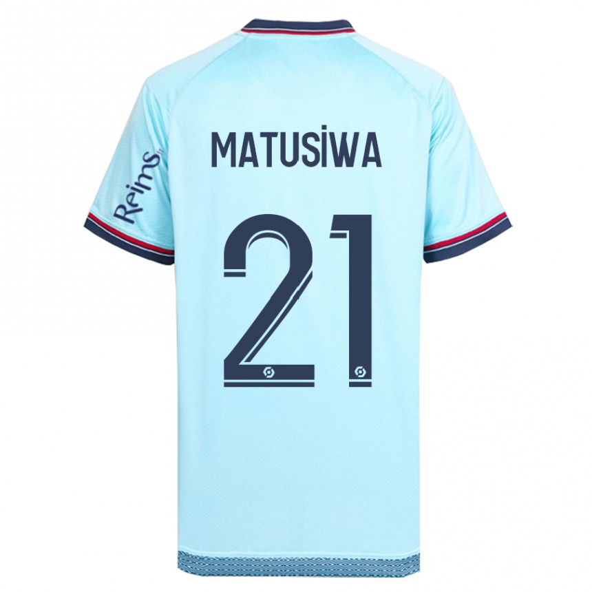 Kids Football Azor Matusiwa #21 Sky Blue Away Jersey 2023/24 T-Shirt