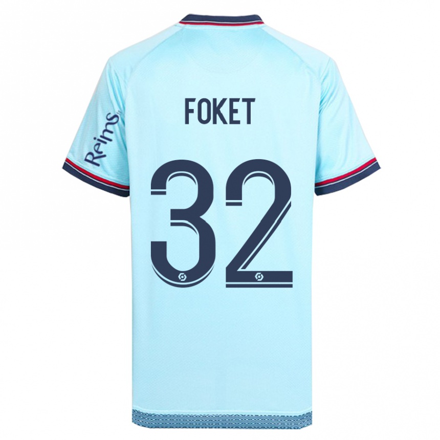 Kids Football Thomas Foket #32 Sky Blue Away Jersey 2023/24 T-Shirt