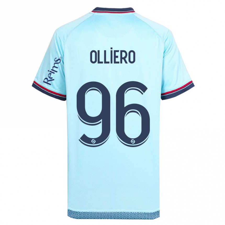 Kids Football Alexandre Olliero #96 Sky Blue Away Jersey 2023/24 T-Shirt