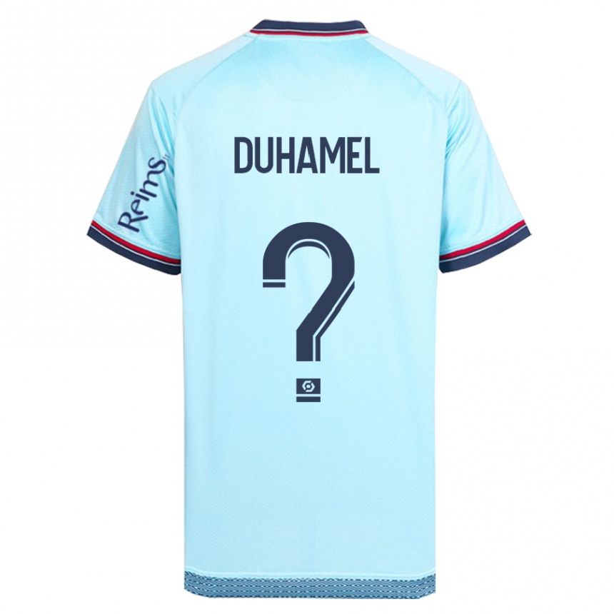 Kids Football Lino Duhamel #0 Sky Blue Away Jersey 2023/24 T-Shirt