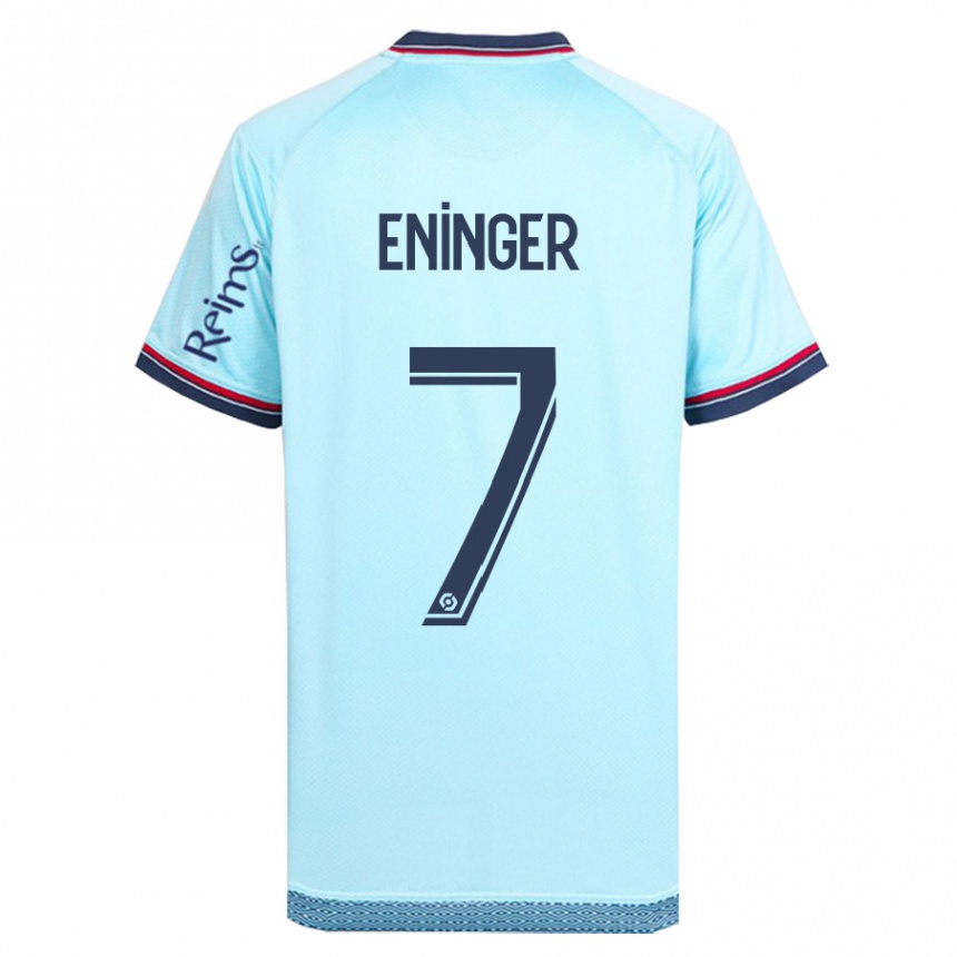 Kids Football Thelma Eninger #7 Sky Blue Away Jersey 2023/24 T-Shirt