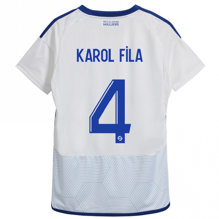 Kids Football Karol Fila #4 White Away Jersey 2023/24 T-Shirt