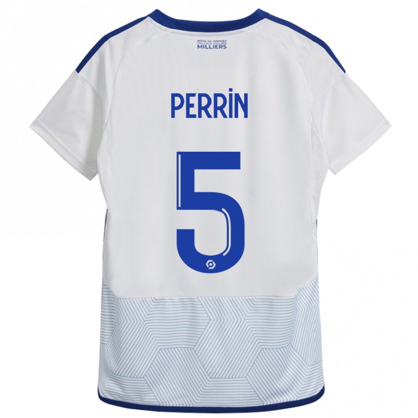 Kids Football Lucas Perrin #5 White Away Jersey 2023/24 T-Shirt