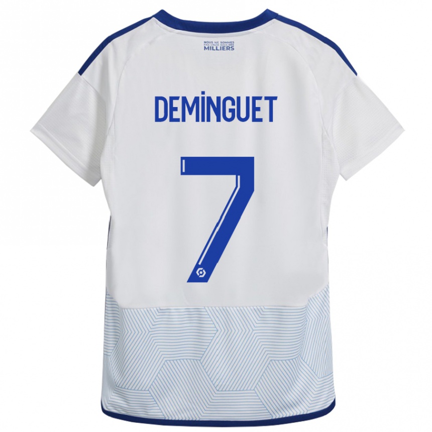 Kids Football Jessy Deminguet #7 White Away Jersey 2023/24 T-Shirt