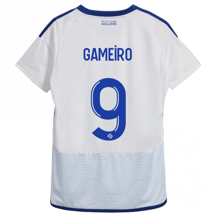 Kids Football Kévin Gameiro #9 White Away Jersey 2023/24 T-Shirt