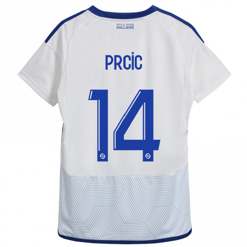 Kids Football Sanjin Prcic #14 White Away Jersey 2023/24 T-Shirt