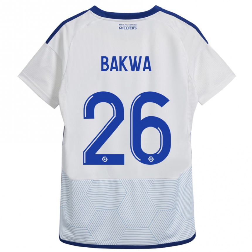 Kids Football Dilane Bakwa #26 White Away Jersey 2023/24 T-Shirt
