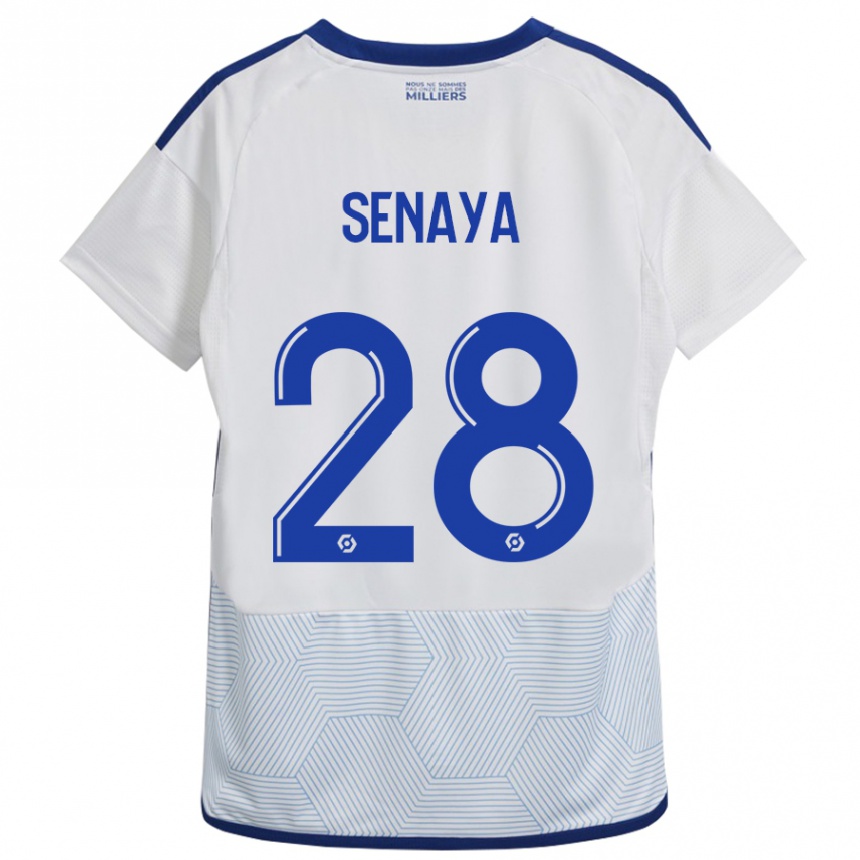 Kids Football Marvin Senaya #28 White Away Jersey 2023/24 T-Shirt