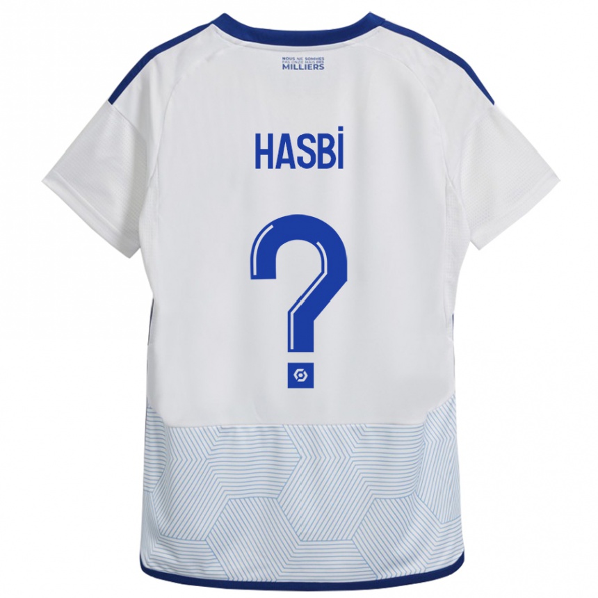 Kids Football Walid Hasbi #0 White Away Jersey 2023/24 T-Shirt