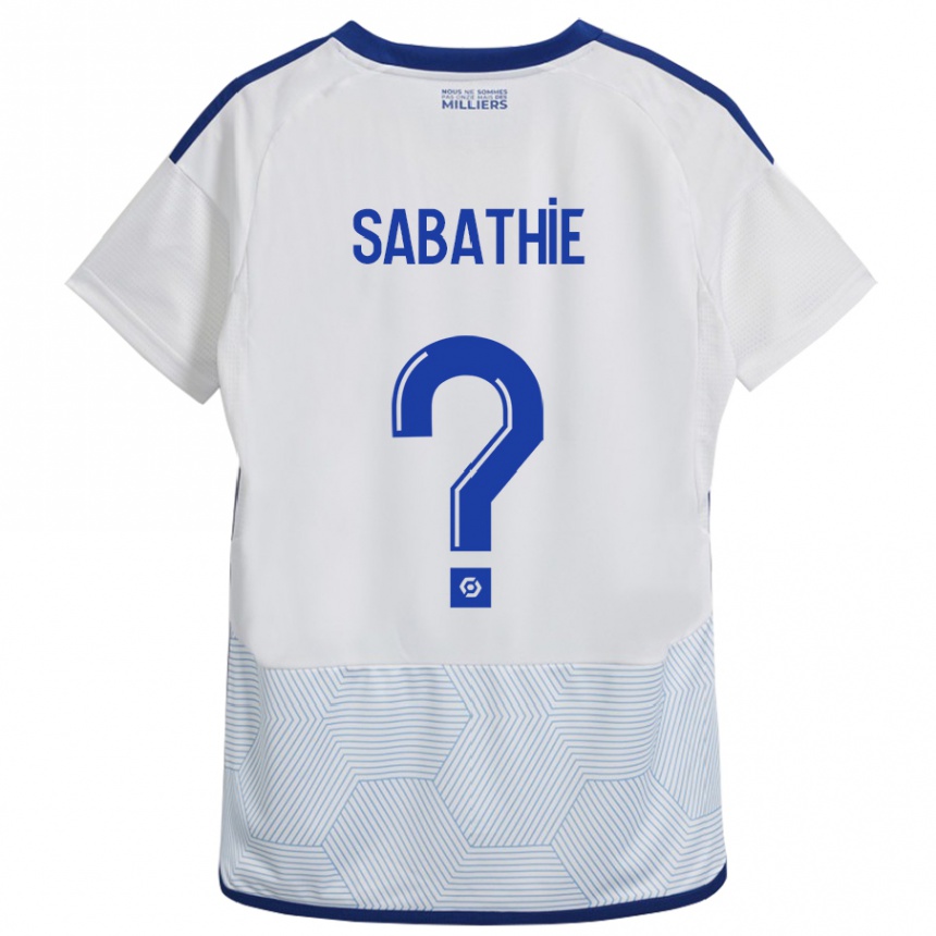 Kids Football Gabin Sabathié #0 White Away Jersey 2023/24 T-Shirt