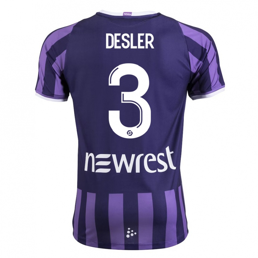 Kids Football Mikkel Desler #3 Purple Away Jersey 2023/24 T-Shirt