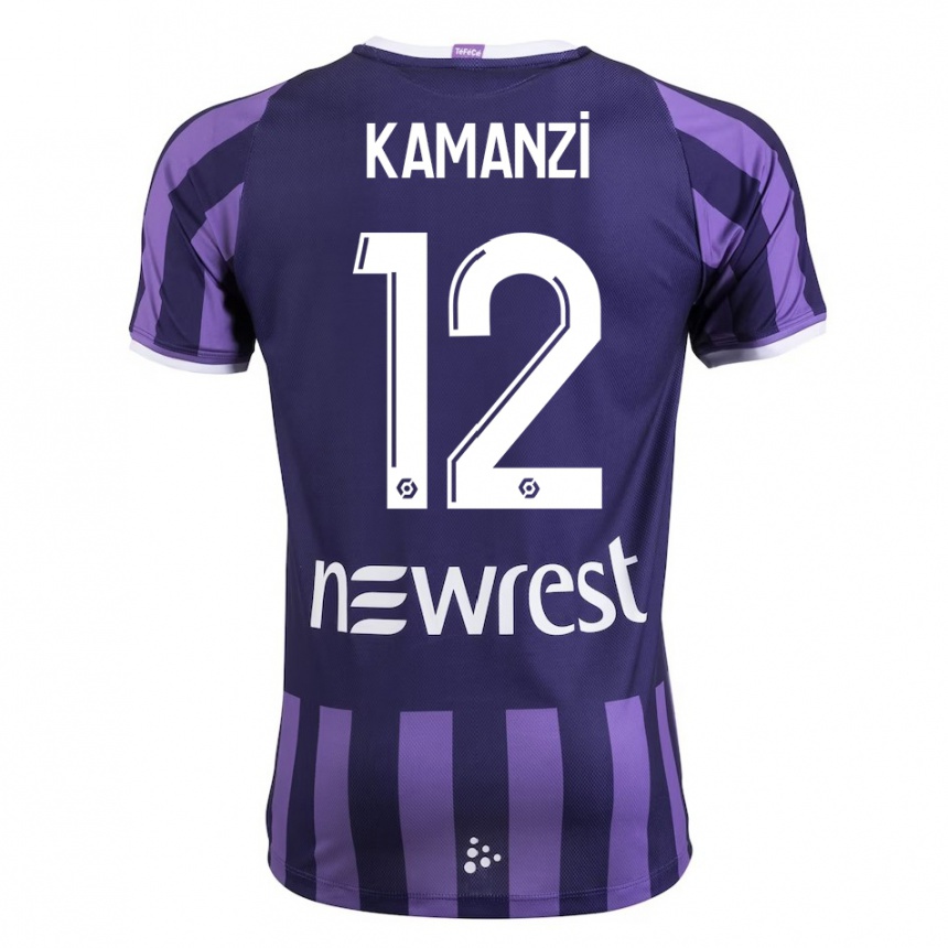 Kids Football Warren Kamanzi #12 Purple Away Jersey 2023/24 T-Shirt