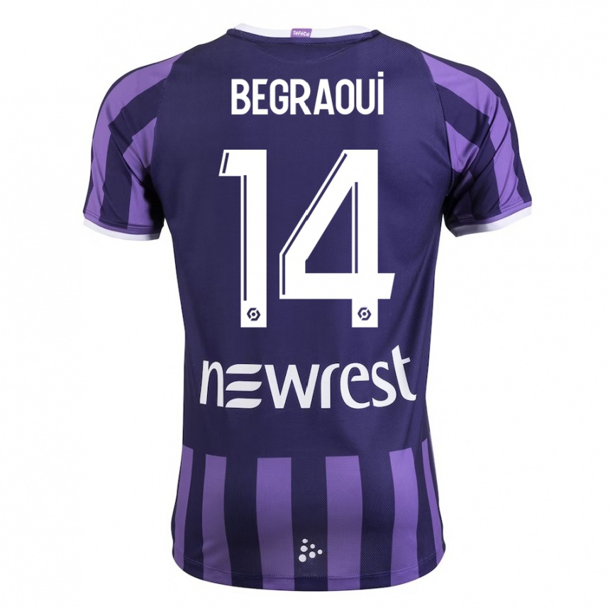 Kids Football Yanis Begraoui #14 Purple Away Jersey 2023/24 T-Shirt