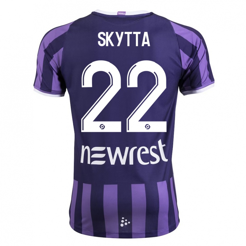 Kids Football Naatan Skyttä #22 Purple Away Jersey 2023/24 T-Shirt