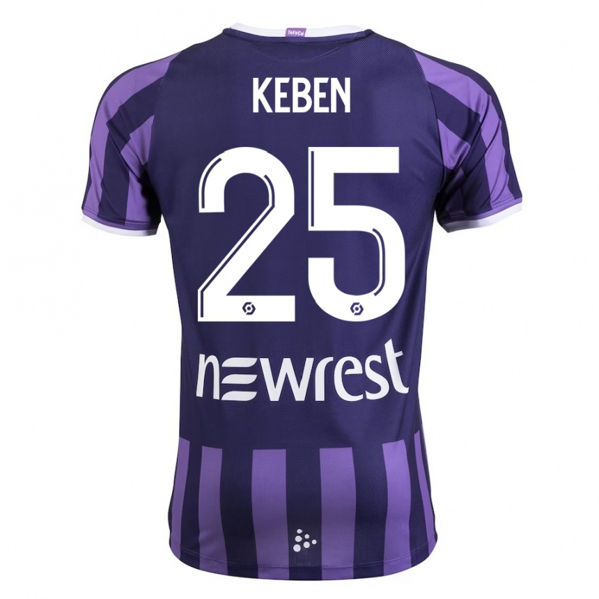 Kids Football Kévin Keben #25 Purple Away Jersey 2023/24 T-Shirt