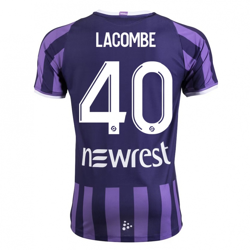 Kids Football Justin Lacombe #40 Purple Away Jersey 2023/24 T-Shirt