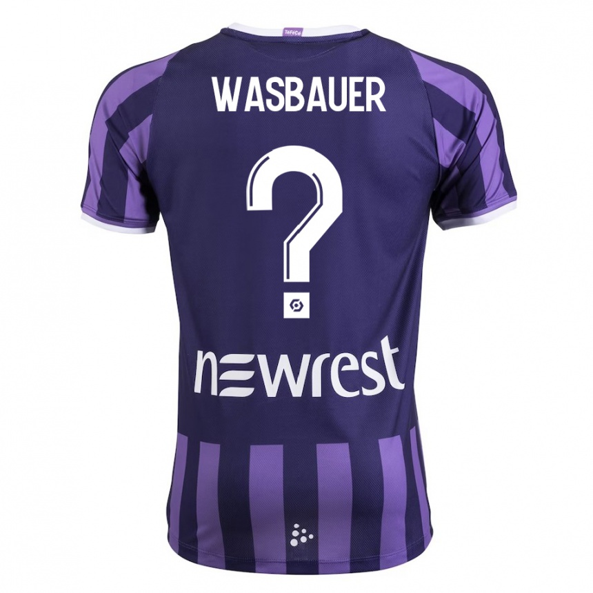 Kids Football Nicolas Wasbauer #0 Purple Away Jersey 2023/24 T-Shirt