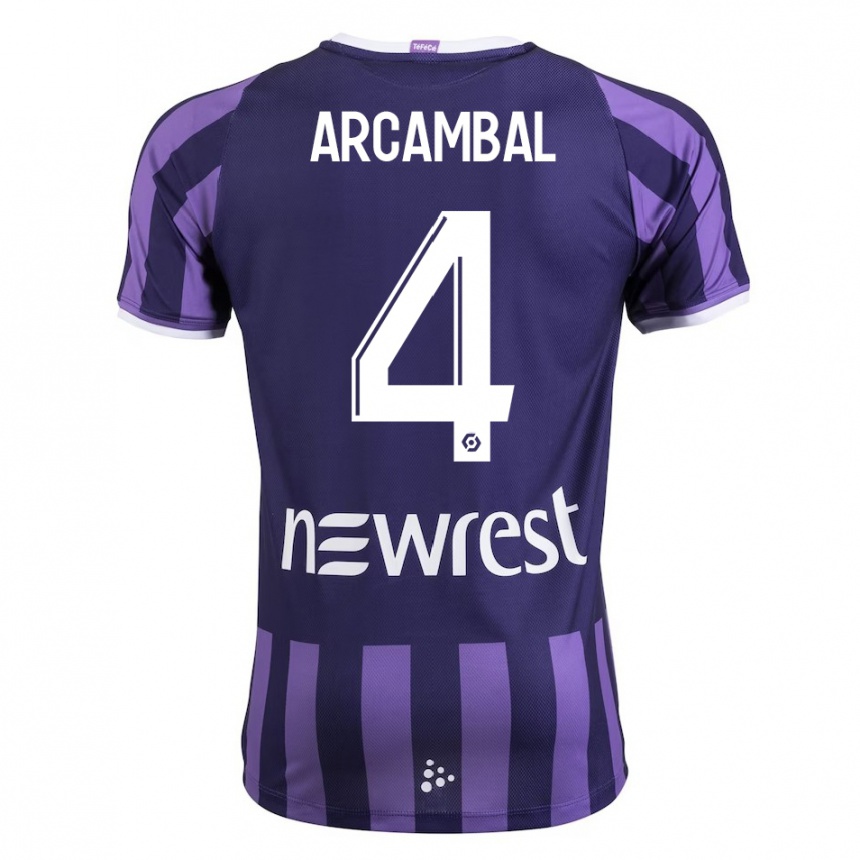 Kids Football Anais Arcambal #4 Purple Away Jersey 2023/24 T-Shirt