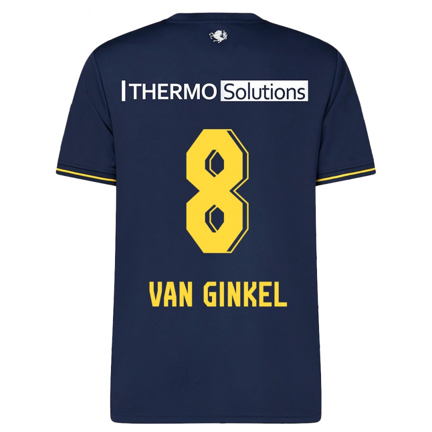 Kids Football Danique Van Ginkel #8 Navy Away Jersey 2023/24 T-Shirt