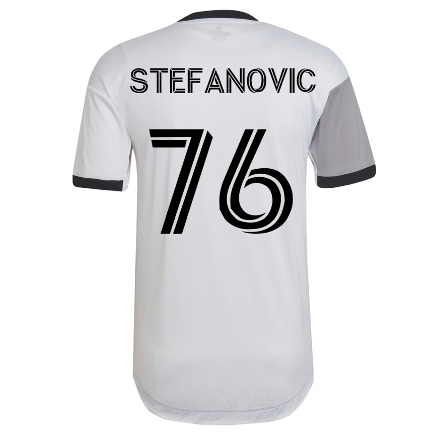 Kids Football Lazar Stefanovic #76 White Away Jersey 2023/24 T-Shirt