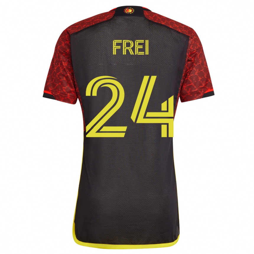 Kids Football Stefan Frei #24 Orange Away Jersey 2023/24 T-Shirt