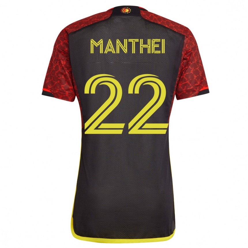 Kids Football Leahi Manthei #22 Orange Away Jersey 2023/24 T-Shirt